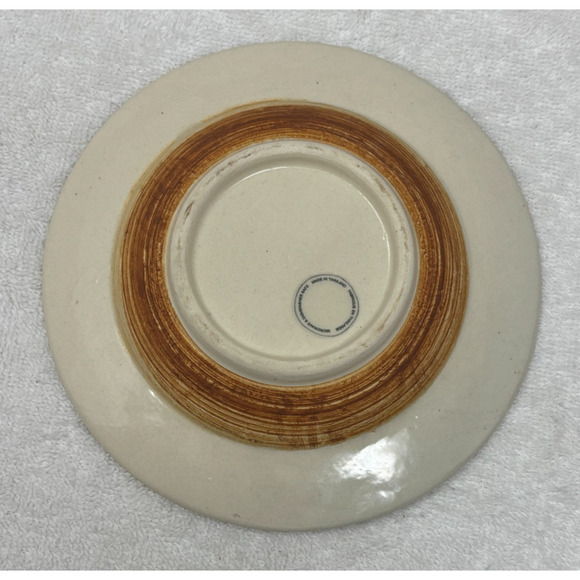 Vintage Lion Topped Domed-Lid Round Butter Dish Keeper Ceramic Blue/Yellow/Cream - Picture 5 of 5